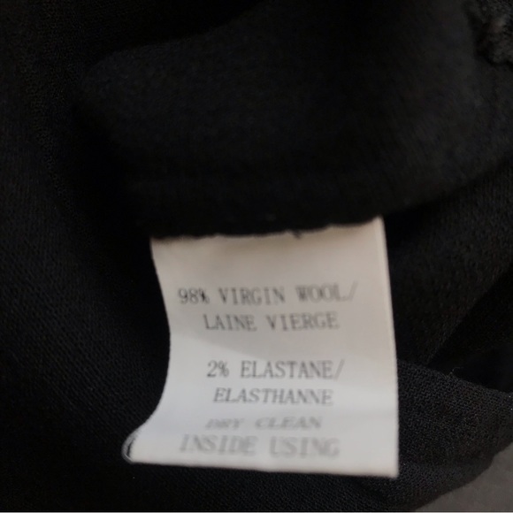 Lafayette 148 New York 98% Virgin Wool Black Wide Leg Trousers Dress Pants 12 - Picture 5 of 5